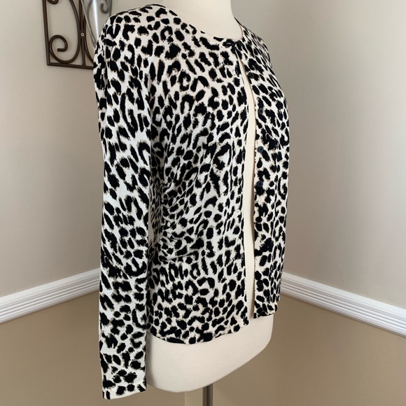 Ann Taylor Silk Cashmere Animal Cardigan Sweater - Picture 2 of 7